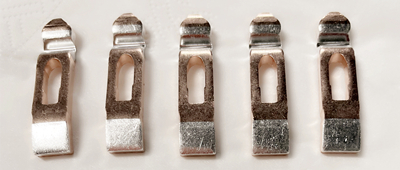 หน้าสัมผัสสีเงินที่ใช้สำหรับตัวควบคุมรถราง