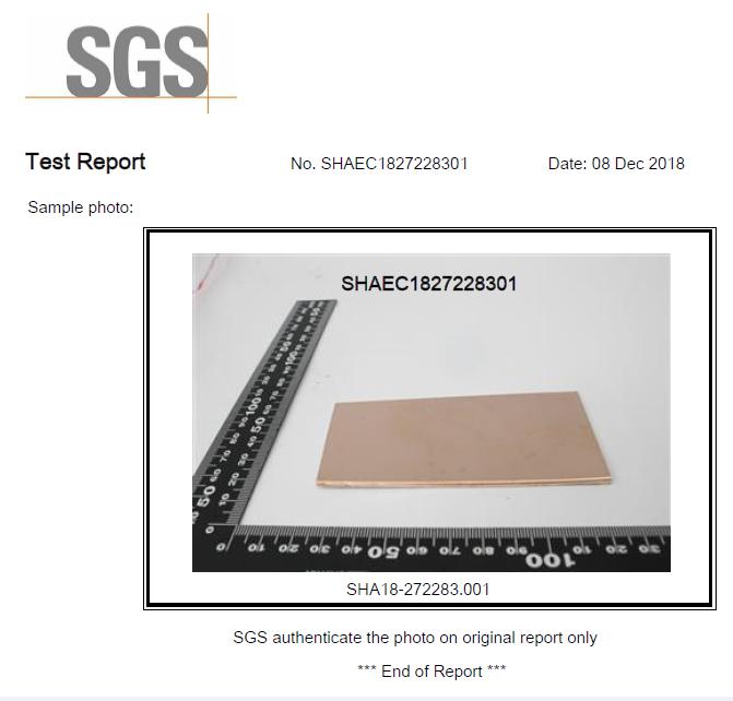 C51000 แถบทองแดง certificate